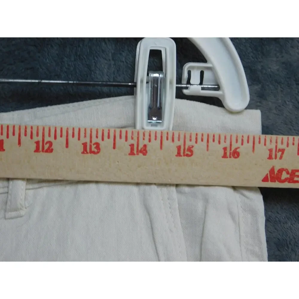 M&S Collection Men's 34x29 Stone Linen Blend Pleated Pants Regular Fit